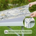 thumbnail image 6 of Soft Polyester Floral Square Tablecloth with Elastic Edge, Premium Polyester with Water-Repellent Coating Perfect for 36x36 Inch Tables, Easy to Clean and Maintain, 6 of 6
