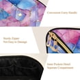 thumbnail image 5 of FORMRS Makeup Bag Travel Cosmetic Organizer for Women Fold Flat Zipper Pouch with Handle, Watercolor Blue Marble Pattern, 5 of 8