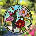 thumbnail image 5 of PPgejGEK One Day Hummingbird Stained Glass Window Pendant, Sun Catcher Hanging Decor with Chain for Living Room Kitchen Window Decoration, 5 of 6