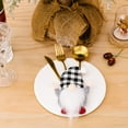 thumbnail image 3 of Bolsa de cubiertos de Navidad Decoración de mesa de gnomo de rejilla de dibujos animados para fiesta de año nuevo (B) JShteea Libre de BPA, 3 of 6