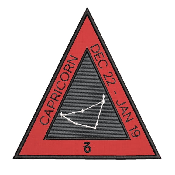 Capricorn Horoscope 4 Inch Iron Or Sew On Embroidered Fabric Badge Patch Astrology, Zodiac Iconic Series