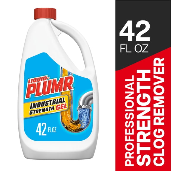 Liquid-Plumr Industrial Strength Drain Clog Remover Gel, Septic Safe, Unscented, 42 fl oz