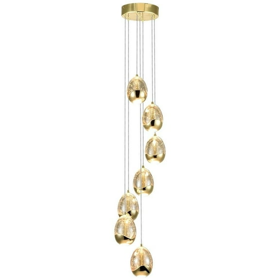 VONN Venezia 7-Light ETL Certified Integrated LED Aluminum Chandelier in Gold