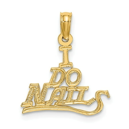 - 14k Yellow Gold I Do Nails Charm Pendant