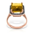 thumbnail image 2 of Galaxy Gold 14K Rose Gold Natural Black Diamonds and Citrine Ring - November Birthstone - Warmth & Prosperity - Sizes 5.5 to 11 - Fine Jewelry for Women, 2 of 4