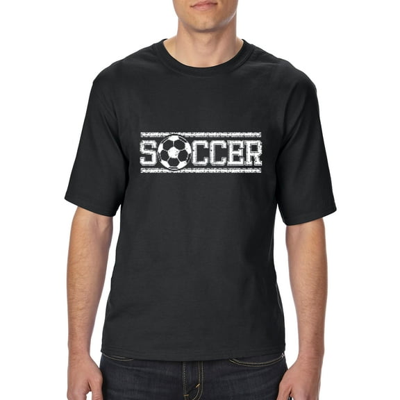 Artix - Big Men's T-Shirt, up to Tall Size 3XLT - Soccer With Ball