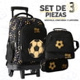 thumbnail image 1 of US Urban Juego Escolar Mochila con Carrito Lonchera y Estuche para Niños y Niñas (balón dorado), 1 of 6