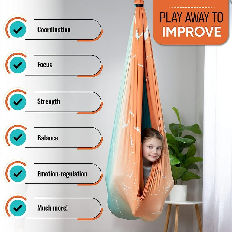 Friendly Cuddle Sensory Swing for Kids Adults Cocoon Hammock Sunset