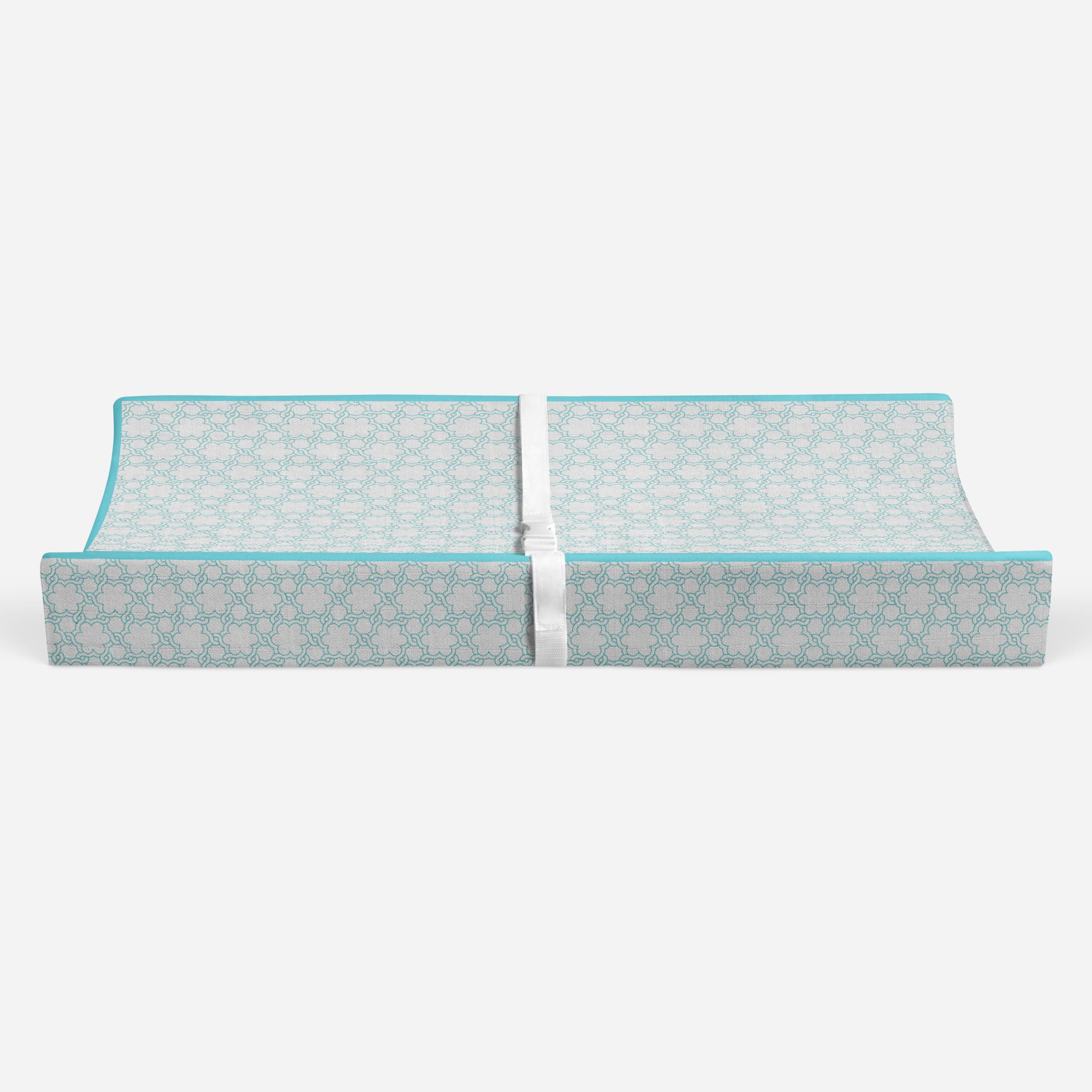 Floral Aqua Quilted Muslin Changing Pad Cover
