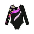 thumbnail image 5 of Sholeno Kids Girls Long Sleeve Dance Biketards with Shorts for Ballet Tumbling Gymnastics Dancewear Leaves Black 4, 5 of 7