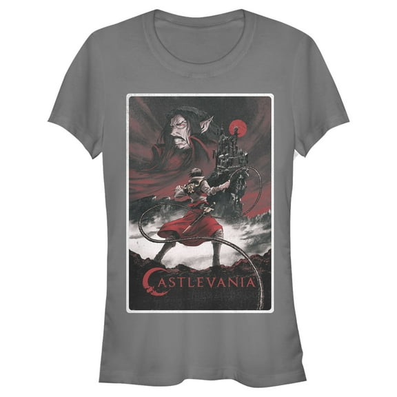 Junior's Castlevania Classic Poster Graphic Tee Charcoal Medium