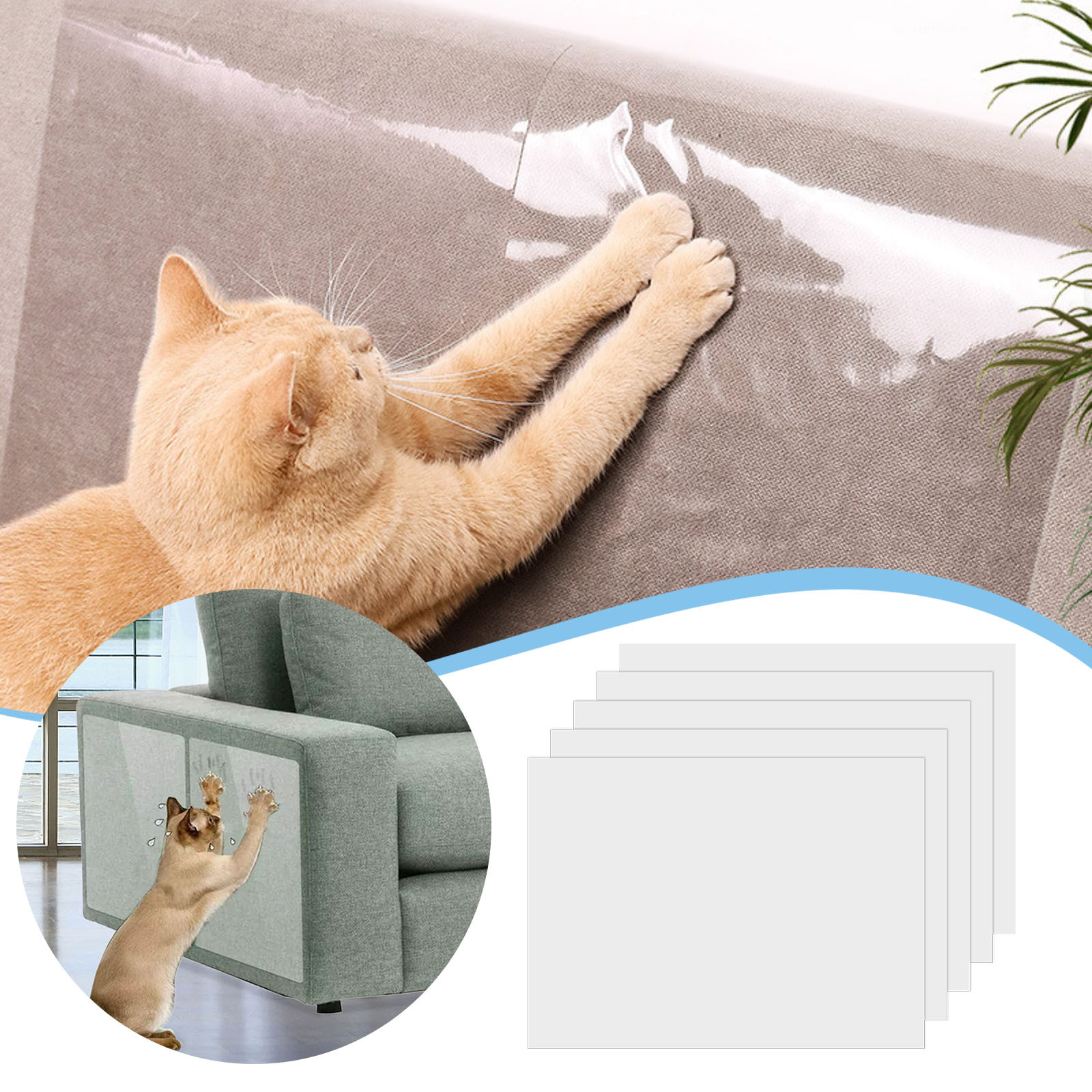 5 Pack Cat Scratch Tape Furniture Protectors From Cats Scratching ...