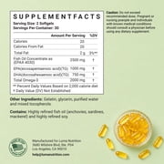Luma Nutrition Omega 3 Fish Oil Supplement - Extra Strength 2500mg Per Serving - 2000mg EPA & DHA Per Serving - Brain and Heart Health - 60 Softgels, 30 Servings