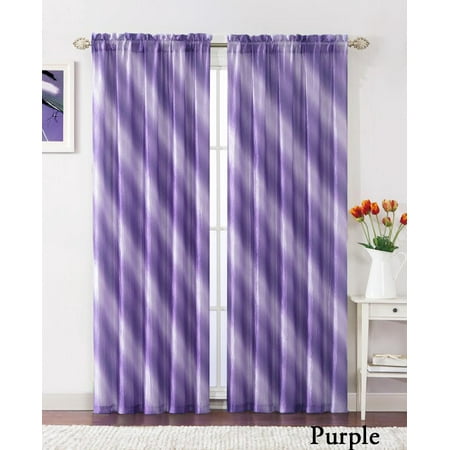 Single 1 Purple Crushed Taffeta Window Curtain Panel 55 W X 90
