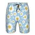 thumbnail image 3 of Logiee Daisies Flowers Print Mens Swim Trunks Quick Dry Board Shorts,Breathable Hawaii Beach Shorts Swimwear Bathing Suits-XX-Large, 3 of 6