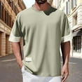 thumbnail image 2 of Men Blouses Long Sleeve T Shirt Men Active Holiday Tee Western Jacket plus Short Sleeve Work Tops Loose Fit Tunic Large Mens Long Scrub Jacket Soft Tee Thin Loose Fit Men's Gold Green L, 2 of 5
