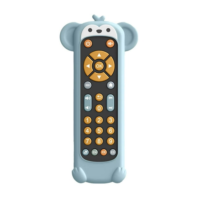Hearth & Gear Baby TV Remote Control Toy With Light And Sound Realistic Controller For Young Children With 3 Languages Early Education Learning Music Toy Preschool Baby Boys And Girls Games 18 Months