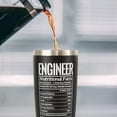 thumbnail image 3 of Engineer Tumbler with Lid and Straw- Funny Engineer Gifts for Engineers -Engineer Mug, Cup, Skinny Tumbler - Matte Black Thermal Insulated Tumblers 20 Oz- Nerd Gifts(Nutritional Facts), 3 of 6