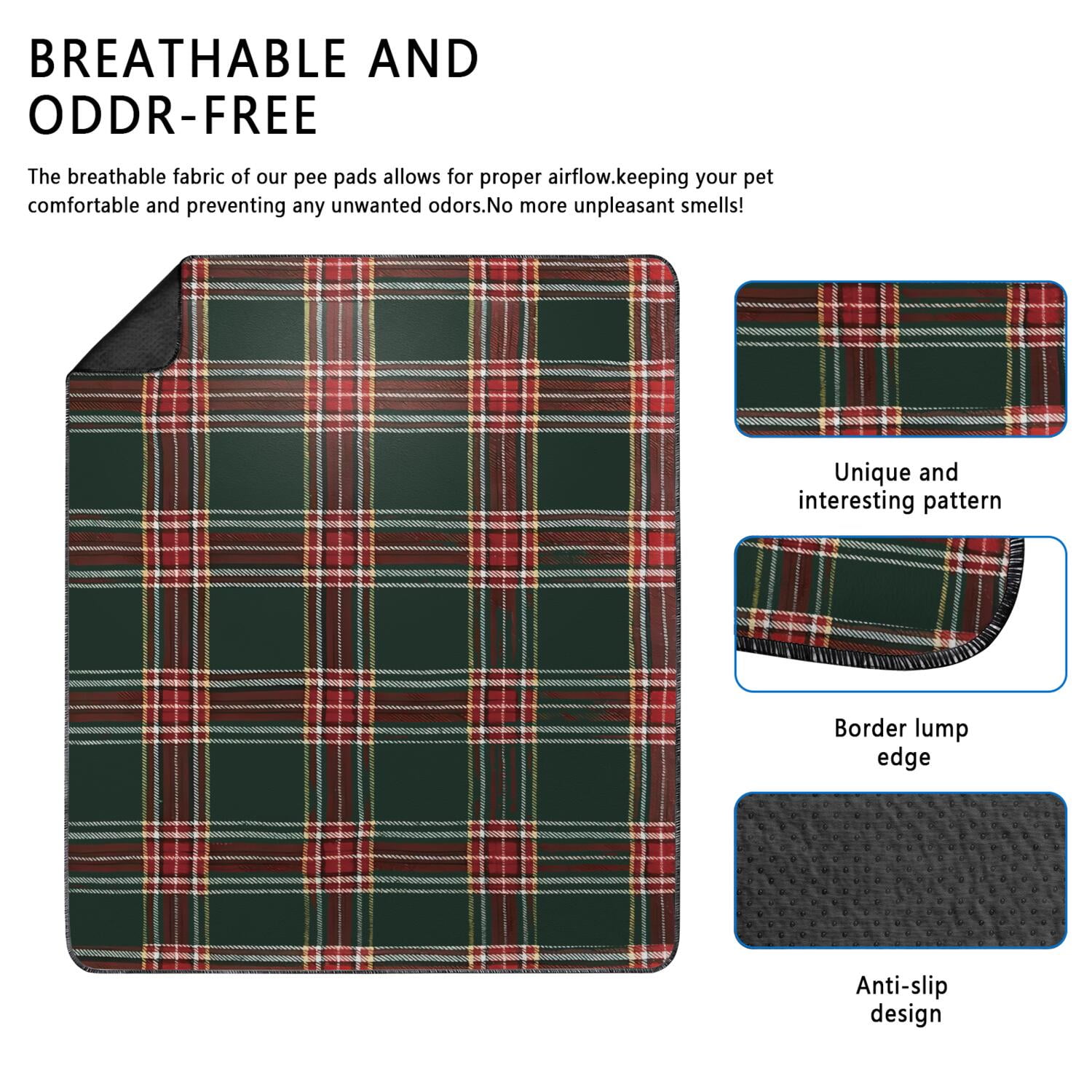 Christmas Style Puppy Training Pads 35"x41" 2-Pack, Large Washable Reusable Dog Potty Mats with Enhanced Absorption Layers for Reliable Protection