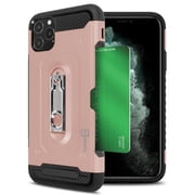 CoverON Apple iPhone 11 Pro Case with Kickstand and Credit Card Holder Slot - Zipp Series - Heavy Duty Hybrid Phone Cover