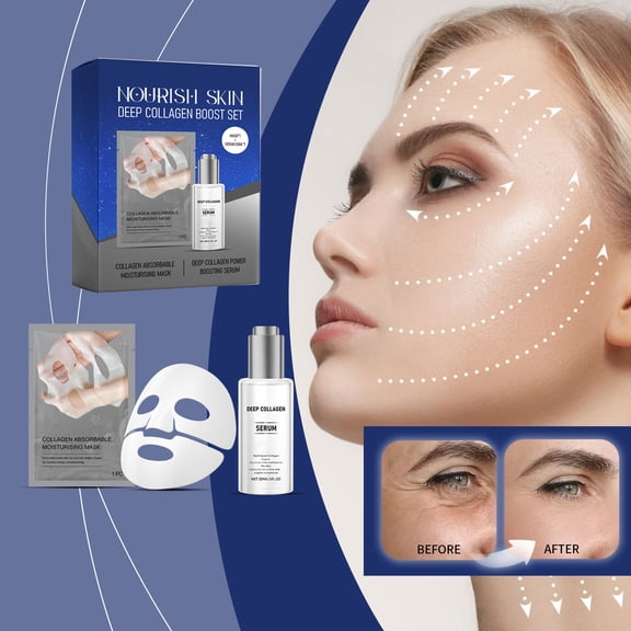 LEHOZIHEQ Collagen Face Mask, Hydrating Hydrogel Mask, Deep Hydration & Pore Tightening Facial Mask, Pore Minimizing, Elasticity Improvement