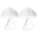 thumbnail image 2 of Mushroom Shaped Glass Vase 2Pcs Decorative Item Creative Design For Home Decoration Transparent Floral Arrangement, 2 of 5