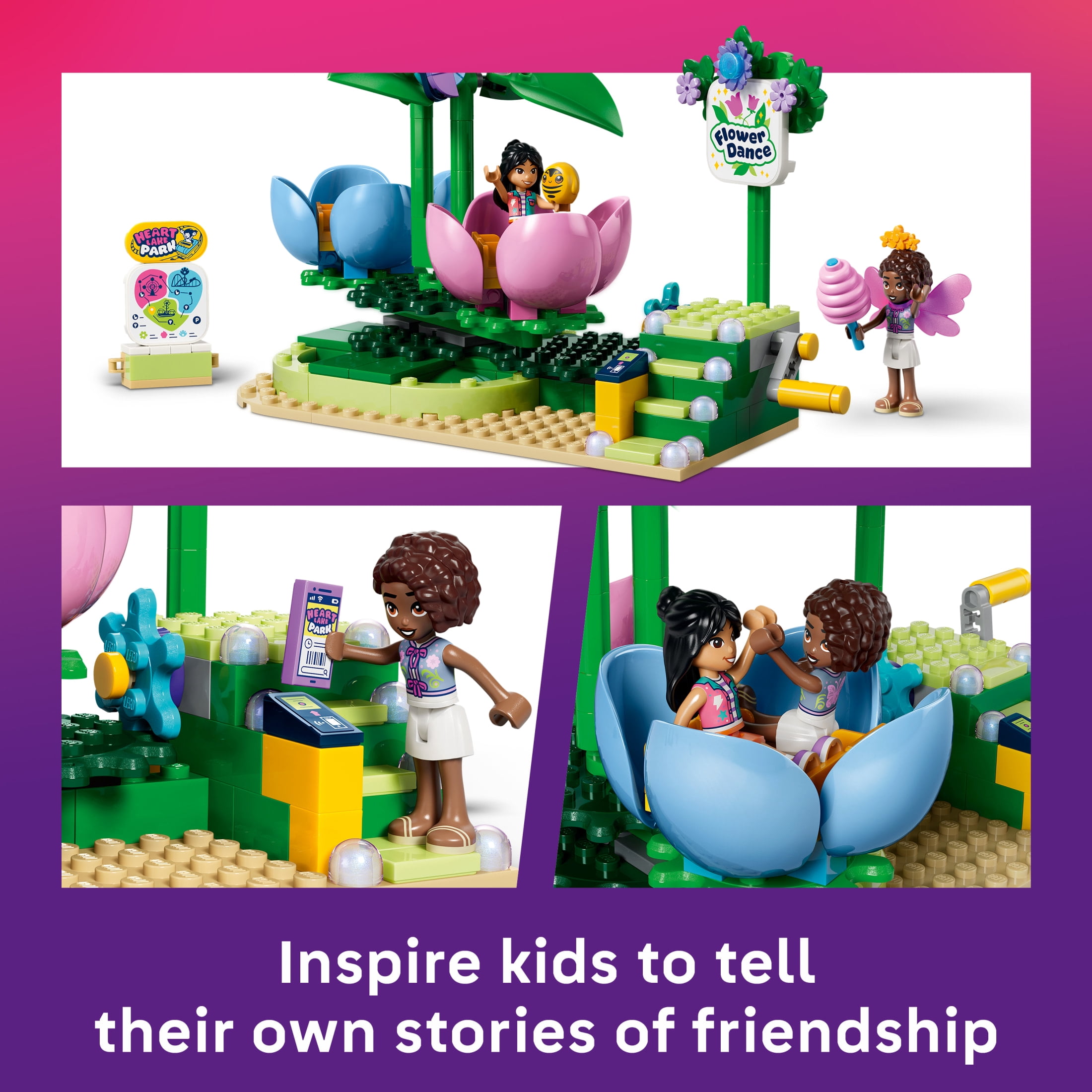 LEGO Friends Spinning Flower & Fairy Teacup Ride - Building Toy for Girls & Boys, Ages 7+ - Toy Figures & Playset for Kids - Includes 3 Minidolls - Gift for Birthdays - 42702