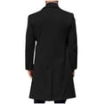 thumbnail image 4 of qolati Mens Trench Coat Classic Fit Mid Long Double Breasted Slim Fit Peacoat Notched Lapel Collar Winter Business Overcoat, 4 of 7