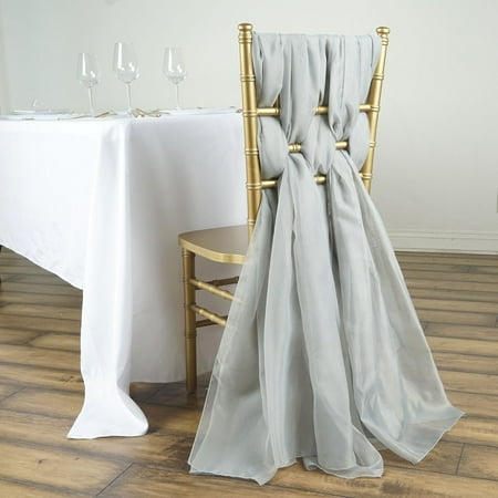 Balsacircle 5 Extra Wide Premium Chiffon Chair Sashes Bows Ties