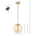 thumbnail image 3 of SAFAVIEH Cyril LED Amber Glass Pendant Light with Amber Shade, 3 of 8