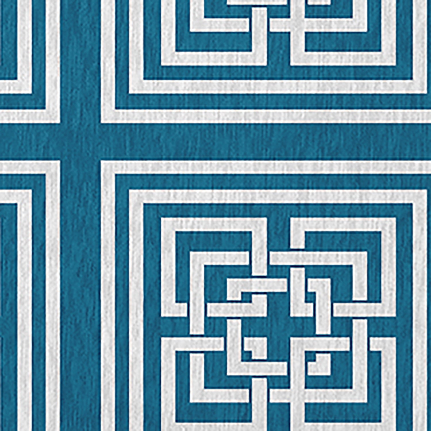 Simply Daisy 18" x 30" Unreal Teal Greek New Key Rug