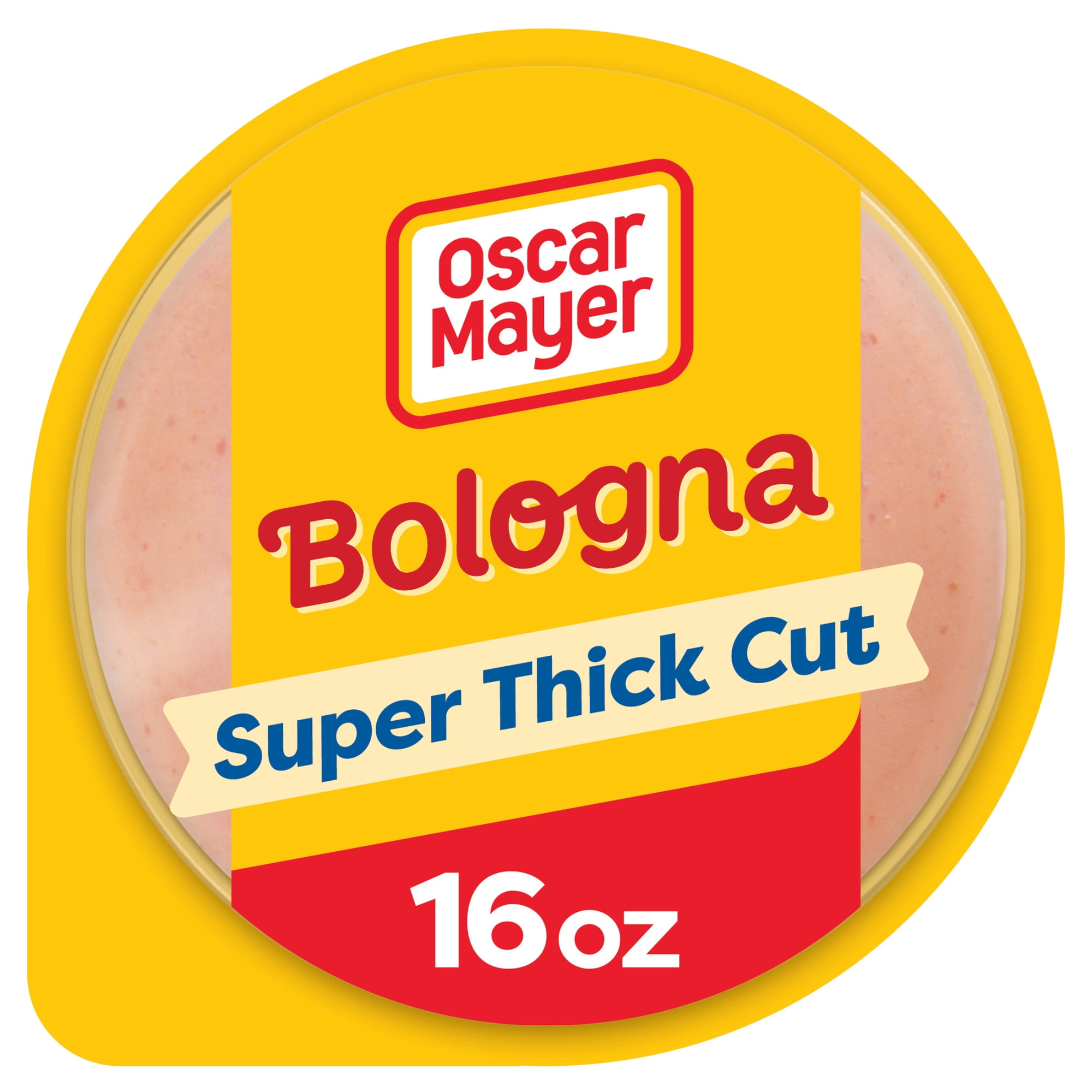 Oscar Mayer Beef Bologna Made with Chicken & Pork, Beef Added Sliced Deli Meat, for Easy Lunches and Snacking, Super Thick Cut, Quality Meat, No Fillers, 16 oz