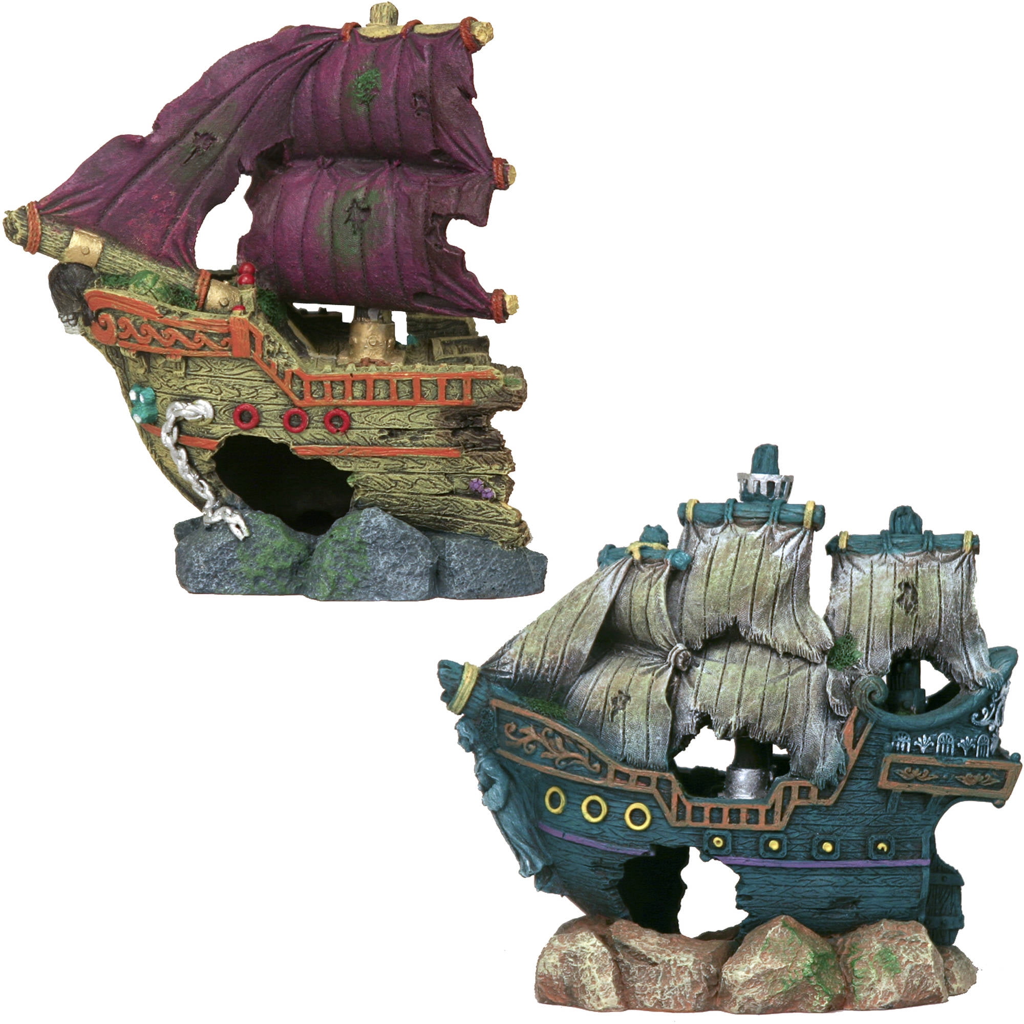 Aqua Culture Large Shipwreck Aquarium Ornament, Assorted Item May Vary