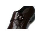 thumbnail image 5 of Santimon Coffee Dress Shoes for Men Stylish Crocodile Grain Monk Strap Shoes Formal Business Slip on Loafers US 6, 5 of 7