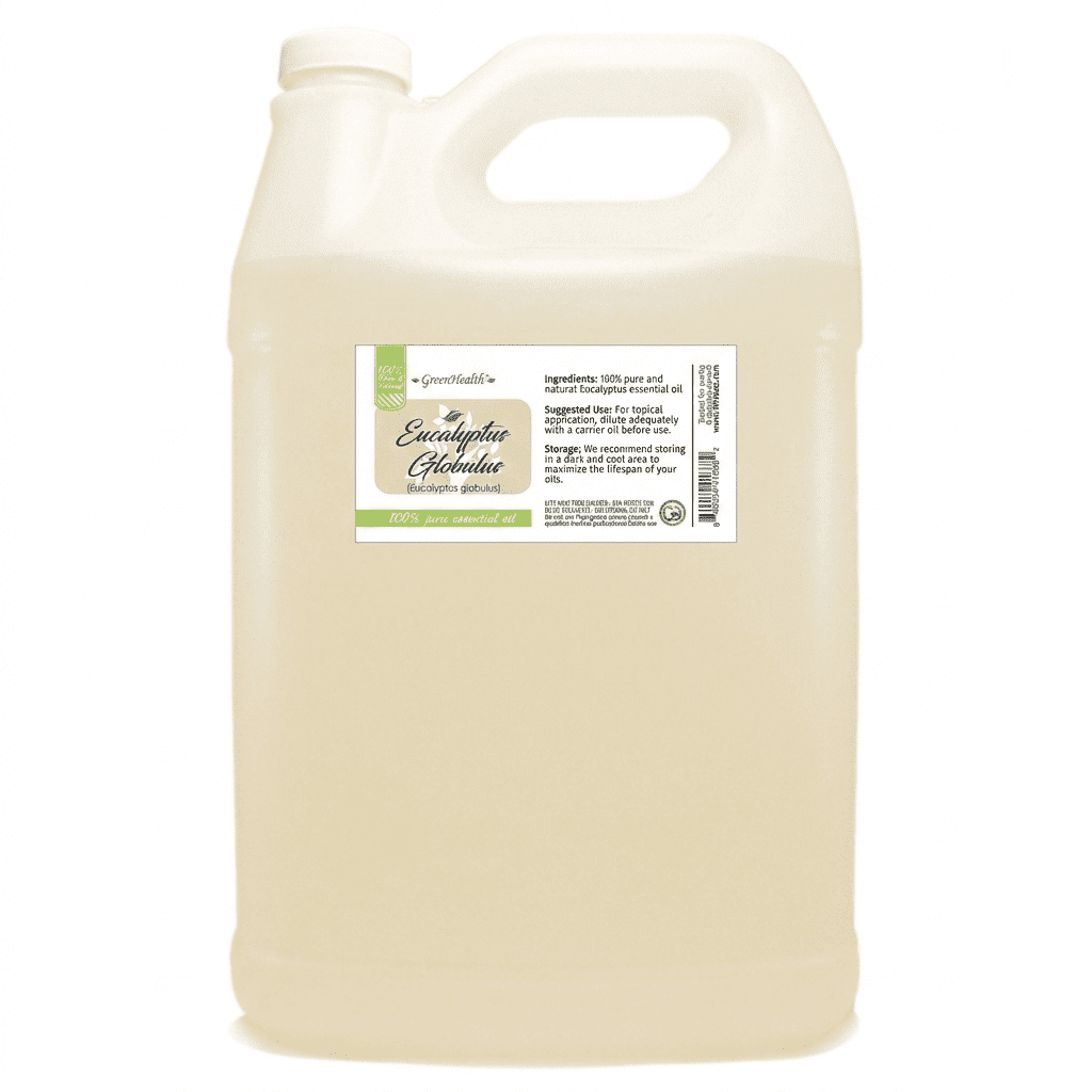 GreenHealth Eucalyptus Essential Oil, 1 Gallon (128 fl oz), 100% Pure Eucalyptus Globulus Oil in Fluorinated F-Style Jug with Child-Resistant Cap for Aromatherapy, DIY & Home Fragrance