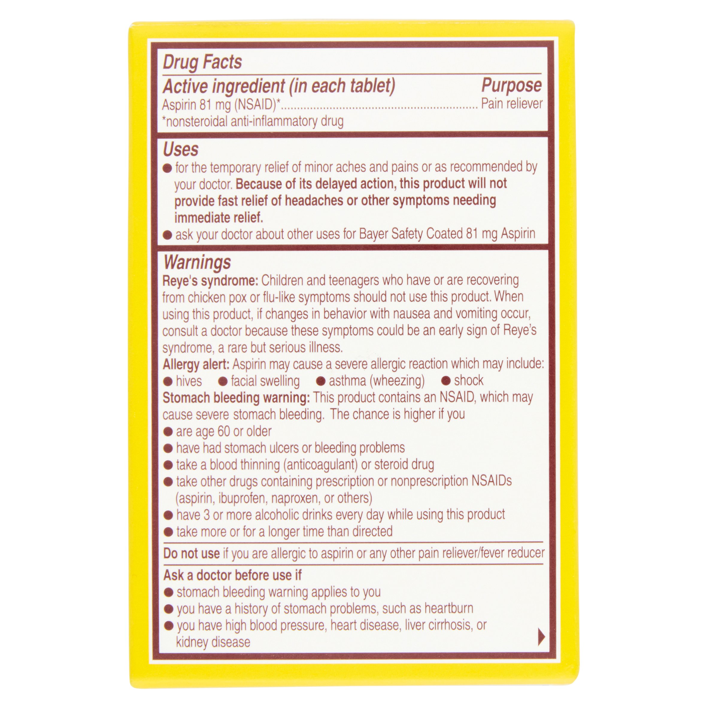 Bayer Aspirin Regimen Enteric Coated Tablets 81 mg, 150 count
