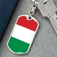thumbnail image 6 of Hungary Flag Keychain Dog Tag Stainless Steel or 18k Gold, 6 of 16