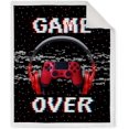 thumbnail image 2 of Gamer Blankets for Boys Girls - Soft Sherpa Blanket with Red Gamepad Earphone Pattern, Cozy Warm Lightweight Bed Blanket for Teens Kids Adults Game Room Couch Bedroom Decor 50"x60", 2 of 6