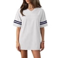 thumbnail image 6 of Unisex Casual Football Jerseys Plain V Neck Short Sleeve Sport Practice Uniforms White XL, 6 of 6