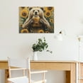 thumbnail image 5 of ZFLMY Bear Honey Sunflowers Wall Art Canvas Decor for Bedroom Kitchen, Modern Prints Ready To Hang Home Decor 16x12in, 5 of 6