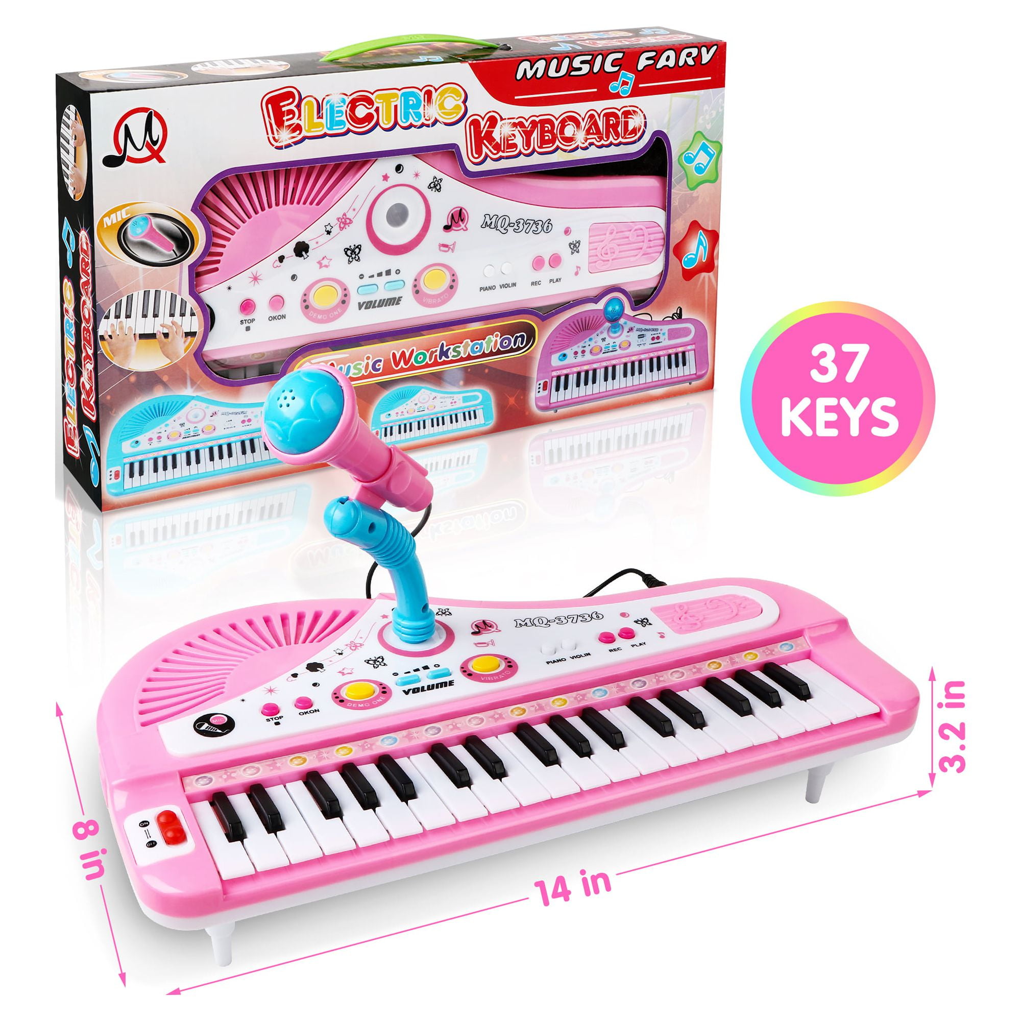 Beefunni Electronic Piano Keyboard, 37-Key Piano Music Toy, Birthday