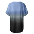 thumbnail image 6 of Oalirro Gradient Printed V Neck Womens T-Shirts Cap Sleeve Loose Blouse Tops, 6 of 7