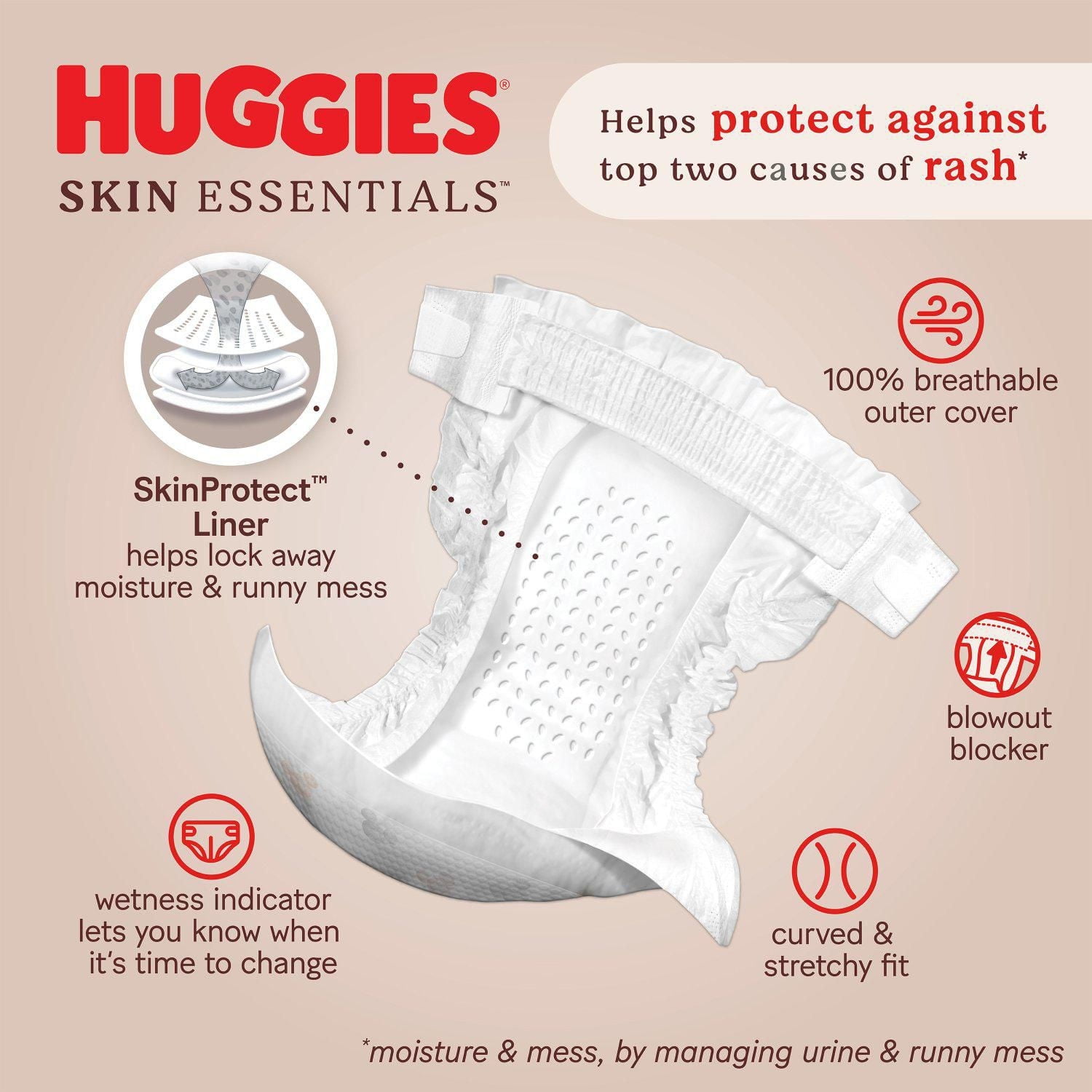 Huggies Skin Essentials Baby Diapers, Sizes: N-6