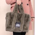 thumbnail image 3 of Bolsos cruzados Bolsos de hombro Moda Gran capacidad Mujer Fluffy Caqui, 3 of 9