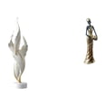 thumbnail image 1 of Escultura de plumas, estatua moderna, colección de resina, artesanías, adorno de escritorio, figura decorativa, estatua de dama tribal africana, figur, 1 of 8