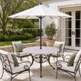thumbnail image 2 of Round Outdoor Tablecloth with Umbrella Hole and Zipper, Pink Palm Tree Summer Tablecloth with Elastic Waterproof, Beach Tropical Botanical Coastal Patio Table Covers for 31" - 35" Picnic Pool Tables, 2 of 9