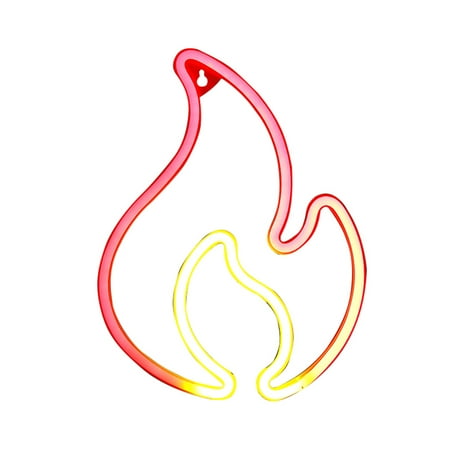

FTjfrsbc Fire Flame Neon Sign Light LED Hanging Wall Night Lamp Decor (Red White)