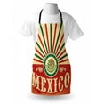 thumbnail image 3 of Mexican Apron Retro Pop Art Style Mexico Calligraphy with Tribal Classic Icon on Grunge Image, Unisex Kitchen Bib Apron with Adjustable Neck for Cooking Baking Gardening, Multicolor, by Ambesonne, 3 of 3