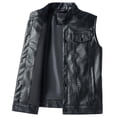 thumbnail image 4 of Chaleco de moto NAVEKULL para hombre de piel negro vintage, 4 of 7