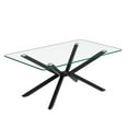 thumbnail image 6 of GZXS 39.37" Rectangular Coffee Table with Clear Tempered Glass Top and Black Metal Legs, Modern Center Cocktail Table for Living Room, Home Office, 6 of 7